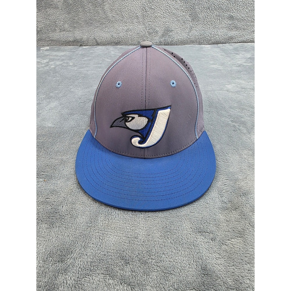 Pacific Headwear 974F Toronto Blue Jays Hat Grey Blue Perforated Fitted SM-MD 27